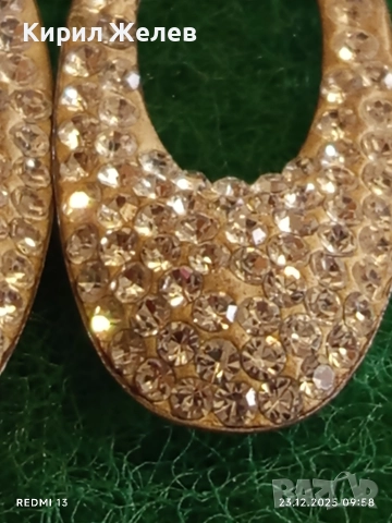 Луксозни овални сребърни обеци с ювелирно инкрустирани кристали стил и елегантност 40360, снимка 4 - Обеци - 52881828