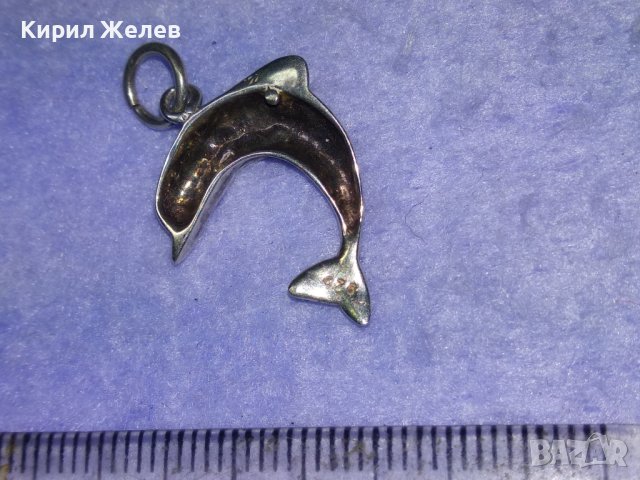 ЧУДЕСЕН СРЕБЪРЕН ДЕЛФИН ПЕНДАНТ СРЕБРО 925 АНГЛИЯ МЕДАЛЬОН ФИНА РЪЧНА ХУДОЖЕСТВЕНА ИЗРАБОТКА 40577, снимка 14 - Колиета, медальони, синджири - 42763010