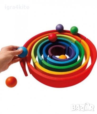 ПРОМО! Голям Дървен сет GRIMM'S + ДОПЪЛНЕНИЕ СРЕДНО ГОЛЯМА ДЪГА С ТОПКИ, снимка 10 - Образователни игри - 30584767