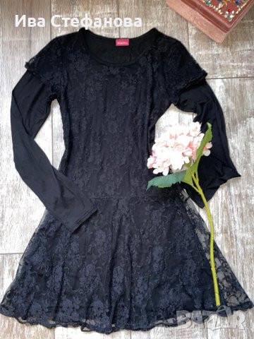 Черна елегантна дантелена парти рокля , снимка 9 - Рокли - 38832003
