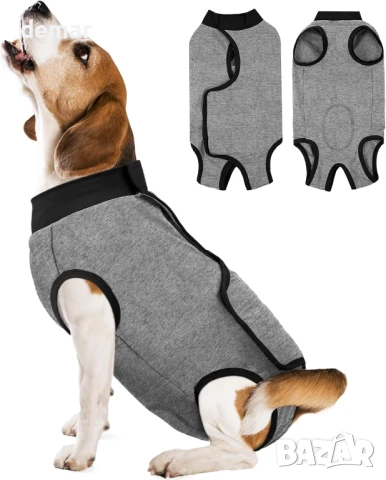 Костюм за възстановяване от хирургия за кучета Kuoser, женски и мъжки, сив M