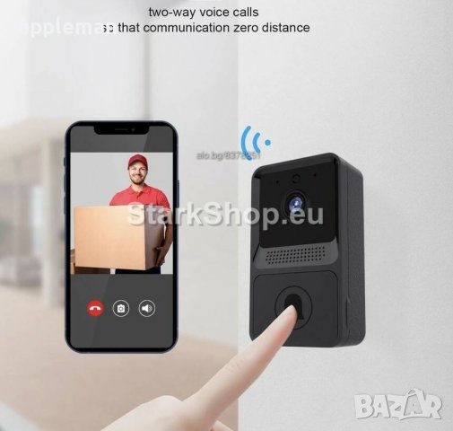 Безжичен видео звънец с камера и звук домофон аларма, снимка 9 - Други - 38881715