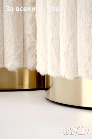 Комплект 2 бр.табуретки FIDO с капак крем/златно Код P1646, снимка 3 - Дивани и мека мебел - 52932834