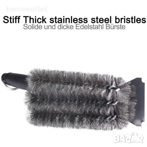ПРОМОЦИЯ Четка за почистване на грил BBQ GRILL BRUSH (X000U0KIMJ), снимка 2 - Барбекюта - 50096831