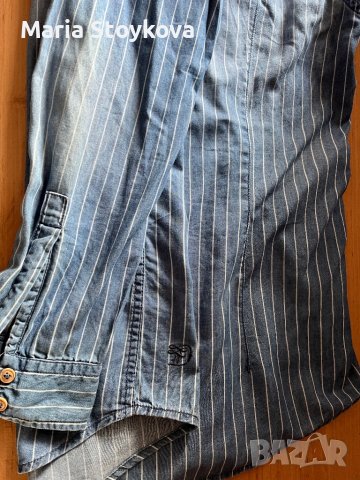 Мъжка риза-Tom Tailor Denim, спортнa-синьо раие,размер М, снимка 4 - Ризи - 38599001