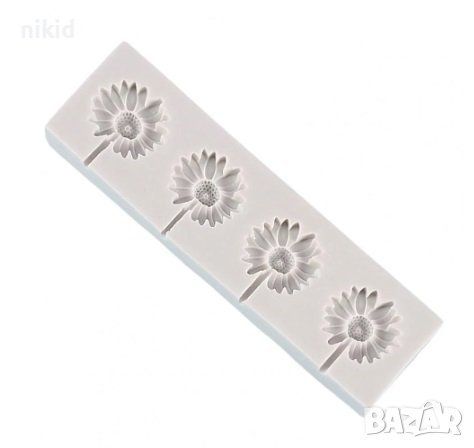 4 маргаритки маргаритка силиконов молд форма за близалки фондан, снимка 3 - Форми - 37191939