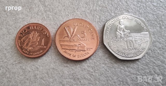 Гвиана. Южна Америка.  1 , 5 и 10 долара. Нови монети., снимка 2 - Нумизматика и бонистика - 42283980