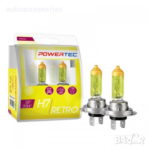 3000053499 Крушки халогенни за фар Н7 12V 55W Ретро жълти 2броя PTZPT7-DUO