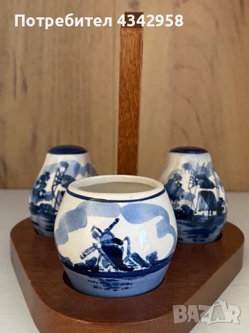 Delft. Holland. Vintage. Комплект за подправки., снимка 2 - Антикварни и старинни предмети - 51344160