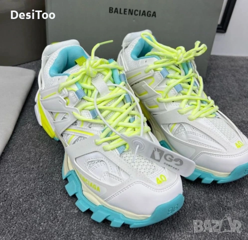 Balenciaga Track Sneaker "White/Neon Yellow/Light Blue" , снимка 6 - Маратонки - 54348717