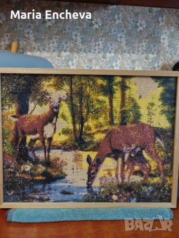 диамантен гоблен готов, с рамка, снимка 3 - Гоблени - 48978338