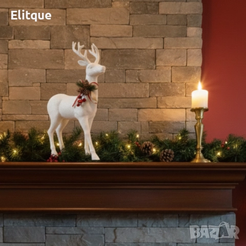 Декоративен Коледен eлен – Златист или бял, с празнични детайли, снимка 6 - Други стоки за дома - 52629513