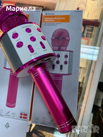 Bluetooth Микрофон Денвър KMS-20GOMK2 Розов / С вграден високоговорител