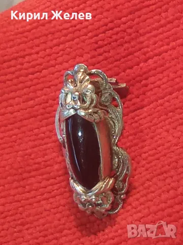 BERRAK 925 СТАР АрНУВО АМЕРИКАНСКИ СРЕБЪРЕН ПРЪСТЕН СРЕБРО 925 с ЧЕРЕН ОНИКС и НУЖДА от РЕМОНТ 46786, снимка 14 - Антикварни и старинни предмети - 46419937