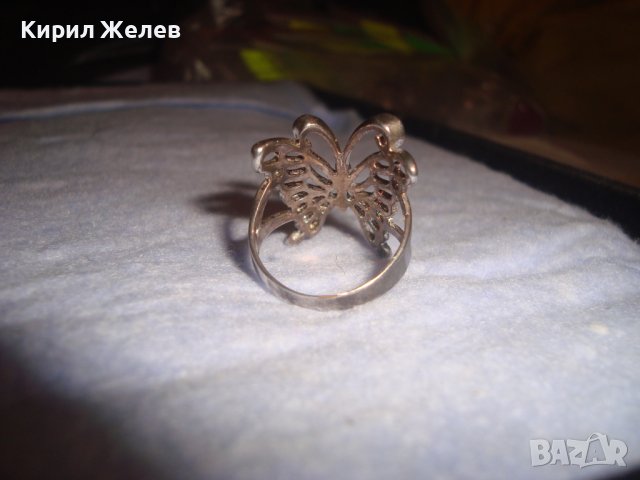 ФИГУРАЛЕН АЖУРЕН СРЕБЪРЕН АРТ ПРЪСТЕН - ПЕПЕРУДА ОКСИДИРАНО СРЕБРО 925 МАЙСТОРСКА ИЗРАБОТКА 28818, снимка 9 - Пръстени - 37252482