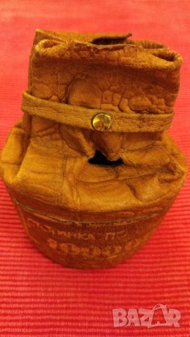 Стара касичка от естествена кожа. , снимка 2 - Колекции - 40715726