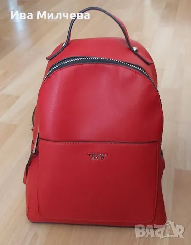 Червена раница Tosca Blu , снимка 3 - Раници - 49232807