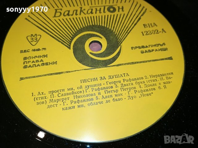 ПЕСНИ ЗА ДУШАТА-ПЛОЧА 1806221910, снимка 11 - Грамофонни плочи - 37126647