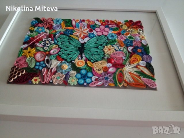 Квилинг картина "Цветна градина", снимка 2 - Пана - 29294018