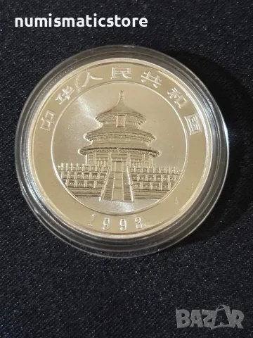 Китай 1993 - 5 юана - Панда - Сребърна монета 1/2 OZ, снимка 3 - Нумизматика и бонистика - 56322439