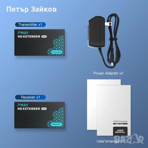 PWAY 500ft HDMI Extender само през Cat5e/6, снимка 5 - Друга електроника - 42774368