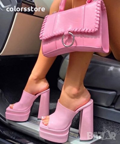 Чехли на ток - пудра кожа - DTC1