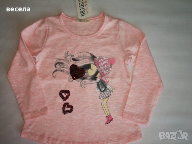 Блузки памучни с картинка момиче , снимка 4 - Детски Блузи и туники - 32167230