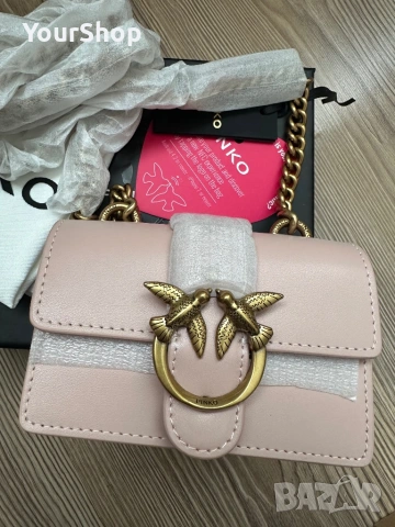 Оригинална чанта Pinko micro model в розов цвят, снимка 2 - Чанти - 54048216
