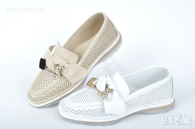 Дамски летни мокасини от естествена кожа-Два цвята, снимка 1 - Дамски ежедневни обувки - 40166686