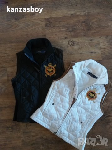Polo Ralph Lauren Equestrian Vest Suede Trim White Quilted Full Zip - страхотен дамски елек , снимка 4 - Елеци - 42925510