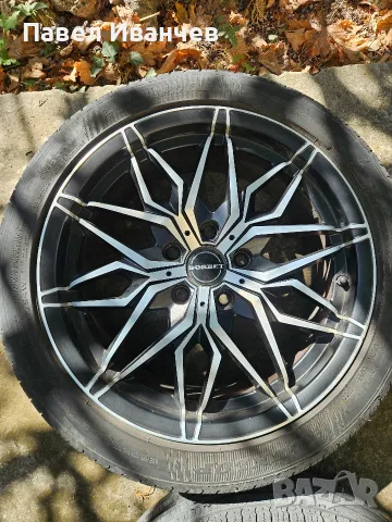 Джанти BORBET 17" 5х112 7.5Jx17 с гуми Dunlop 225/45 R17, снимка 4 - Гуми и джанти - 56243555