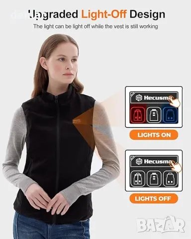 Жилетка с подгряване Hecusma Fleece за жени, батерия 16000mAh 7.4V - М, снимка 3 - Жилетки - 47743428