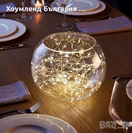 Стъклена ваза с кръгла форма, снимка 5 - Вази - 54331347