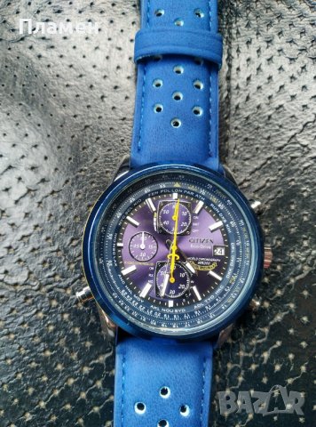 Мъжки ръчен Часовник Citizen Blue Angels World Chronograph дата,ден час в месеца, снимка 4 - Мъжки - 39795590
