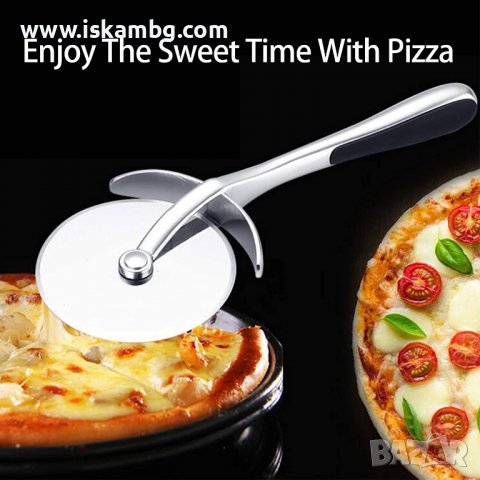 Професионален нож за пица | Стоманен кръгъл нож за рязане на пица - КОД 3813, снимка 7 - Аксесоари за кухня - 39246579