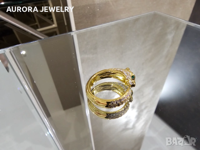 CARTIER Panthere de Cartier Gold Paved Diamonds Дамски Пръстен, снимка 7 - Пръстени - 53238152