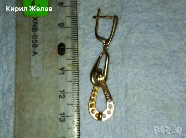 ИЗИСКАНА ДИЗАЙНЕРСКА СРЕБЪРНА с ПОЗЛАТА АРТ ОБЕЦА ПОЗЛАТЕНО СРЕБРО 925 АНГЛИЙСКА ИЗРАБОТКА 39931, снимка 4 - Обеци - 42405283