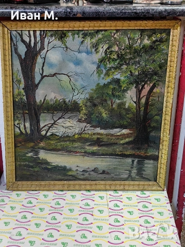 Стара маслена картина върху платно 