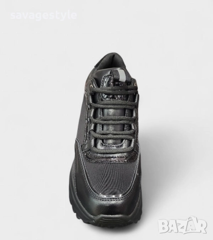 Дамски маратонки в черно на платформа , снимка 3 - Маратонки - 51960792