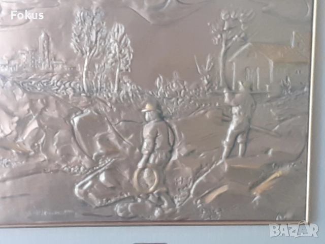 Стара сребърна картина с множество маркировки и хубава рамка, снимка 3 - Антикварни и старинни предмети - 51498122