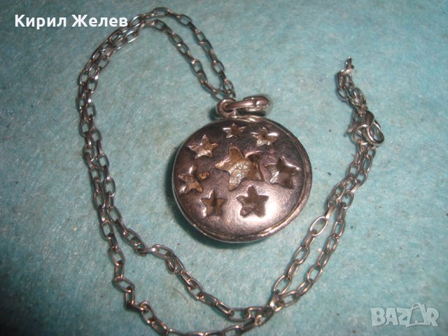 ПОСРЕБРЕН АРТ НУВО СТИЛ СКЪПОЦЕНЕН МЕДАЛЬОН ПЕНДАНТ ЗВЕЗДА АЖУРЕН с ВЕРИЖКА 4534, снимка 5 - Колиета, медальони, синджири - 35261527