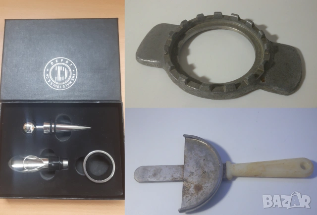 Различни ретро прибори - вилици, ножове, лъжици, черпаци, шпатули, сламки, рендета, белачки