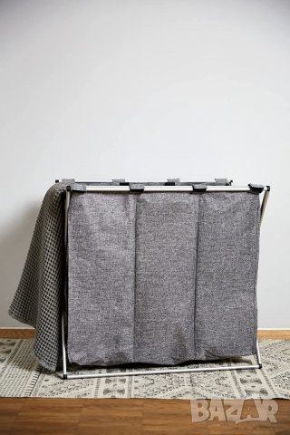 Колектор за пране WENKO Trio, стабилен кош за пране с капак и практични дръжки за носене,, снимка 7 - Други стоки за дома - 40199537