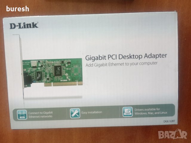 DGE-528T Gigabit PCI десктоп адаптер, снимка 1 - Мрежови адаптери - 36890146