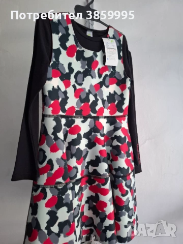 Двулицев сукман с блузка , снимка 2 - Детски рокли и поли - 54080196