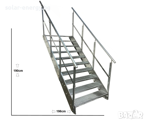 Метално стълбище 10 стъпала | Външни стълби | Поцинковано