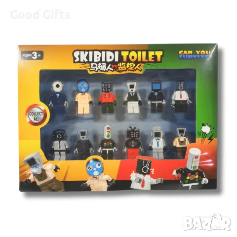 Комплект 12 фигурки Skibidi Toilet Скибиди Тойлет тип Лего