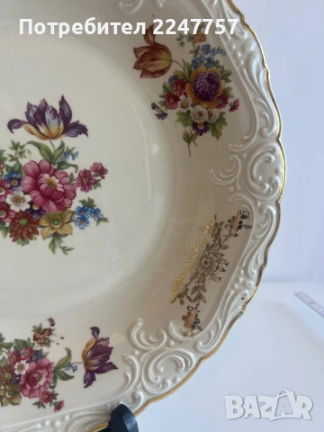 Огромно плато порцелан 31 см, снимка 3 - Антикварни и старинни предмети - 54005783