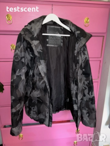 $171 Мъжко яке Superdry Padded Jacket размер 2XL сив камуфлаж  Grey Camo, снимка 3 - Якета - 52173723