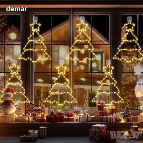 Quntis 3 бр. лампички за прозорци-коледно дърво, 210 светодиода 38 см, снимка 8 - Декорация за дома - 48164641